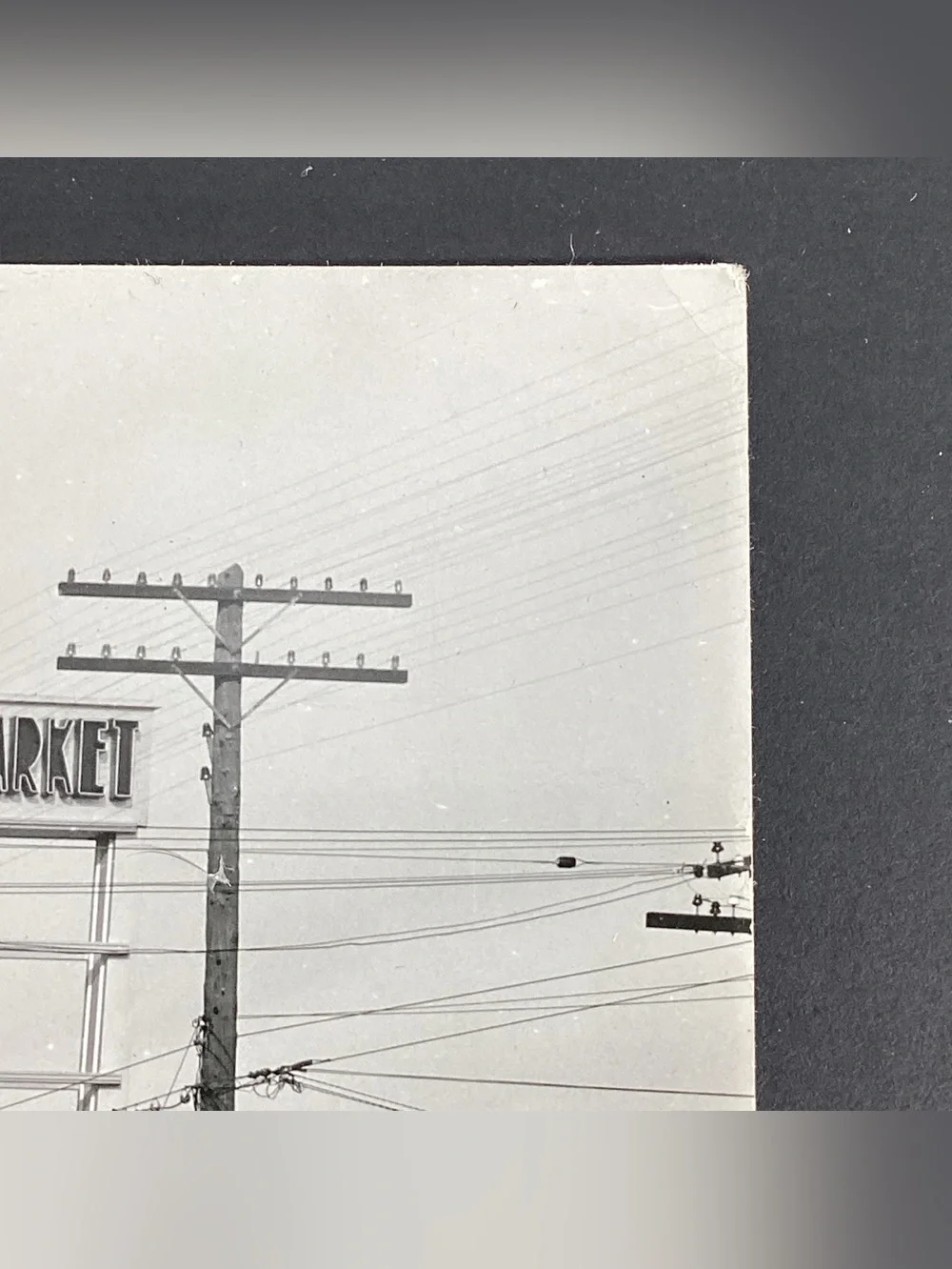 RPPC Business District Perris California Black & White Postcard Downtown 1940s